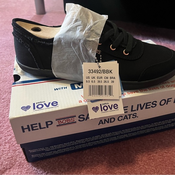 Skechers BOBS Black Vegan Sneakers - Picture 1 of 3